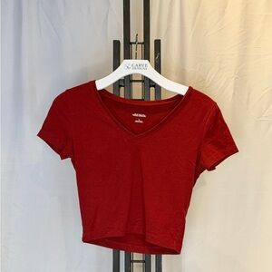 Wild Fable Scarlet V-Neck Crop Top
